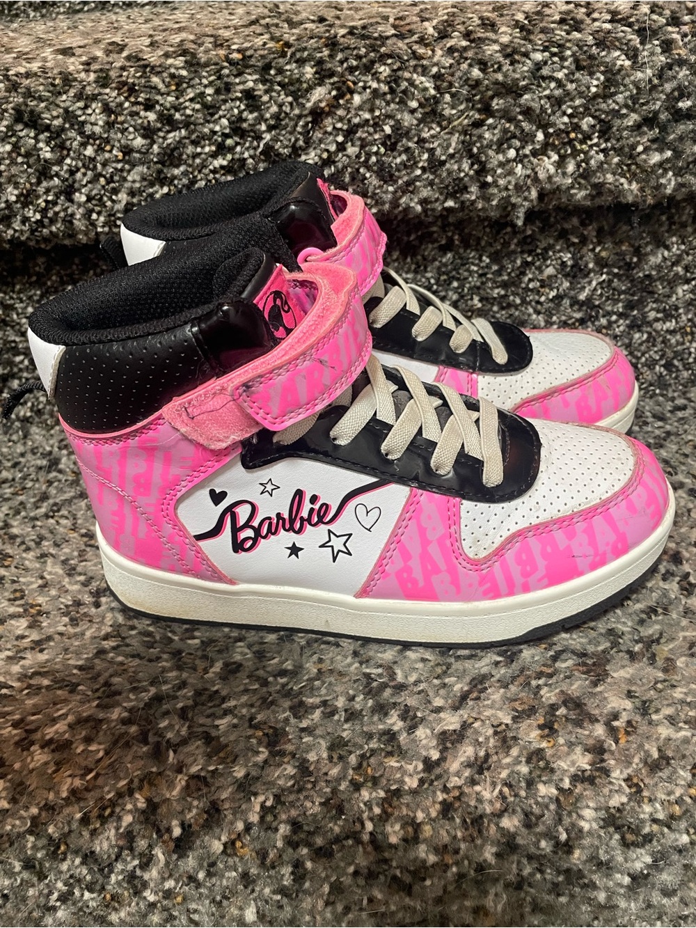 Barbie Pink and Black High-Top Sneakers